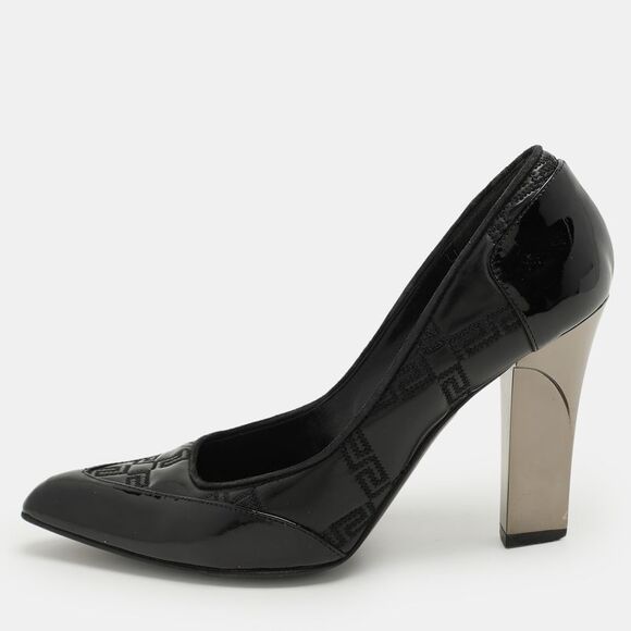Versace Black Patent Leather Pumps Size 37.5,New Products : American Fashion Style Bags On Sale